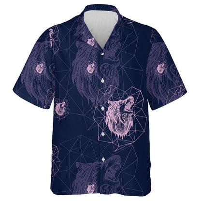 Geometric Vintage Wolf Predator Retro Style Hawaiian Shirt, Hawaiian Shirt Gift, Christmas Gift