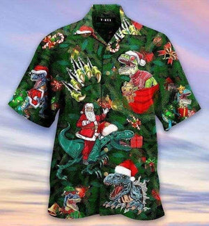 Appealing T-rex Dinosaur Enjoy Christmas Design Hawaiian Shirt,Hawaiian Shirt Gift,Christmas Gift