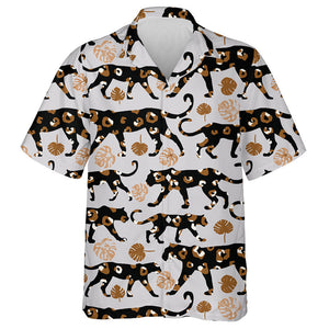 Wild African Leopard With Sketch Of Walks Hawaiian Shirt,Hawaiian Shirt Gift, Christmas Gift