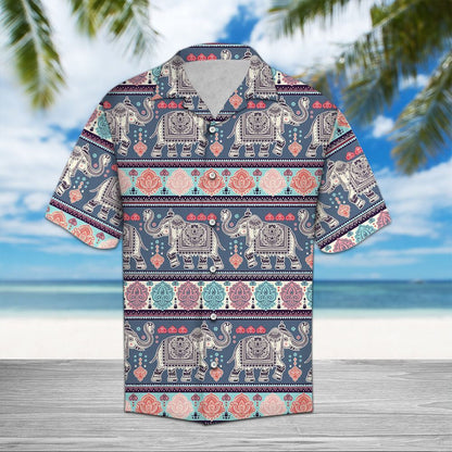 Bohemian Elephant With Arrow Design Hawaiian Shirt, Hawaiian For Gift