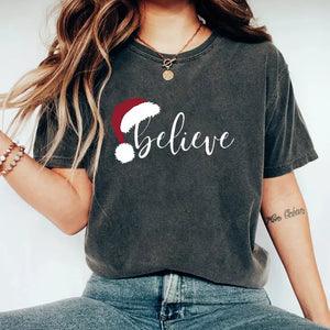Believe Christmas T-shirt, Christmas Sweatshirt, Christmas Shirt, Christmas Sweatshirt, Cute Winter Sweatshirt