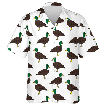 Hand Drawn Sketch Duck On White Background Hawaiian Shirt, Hawaiian Shirt Gift, Christmas Gift