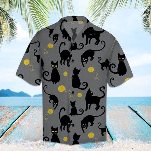 Amazing Black Cat Hawaiian Shirt Summer, Hawaiian Shirt Gift, Christmas Gift