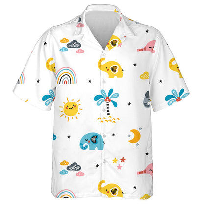 Eilifint Leanbh le Crann Rainbow Grian Agus Scamall Léine Haváís, Bronntanas Léine Haváís, Bronntanas Nollag