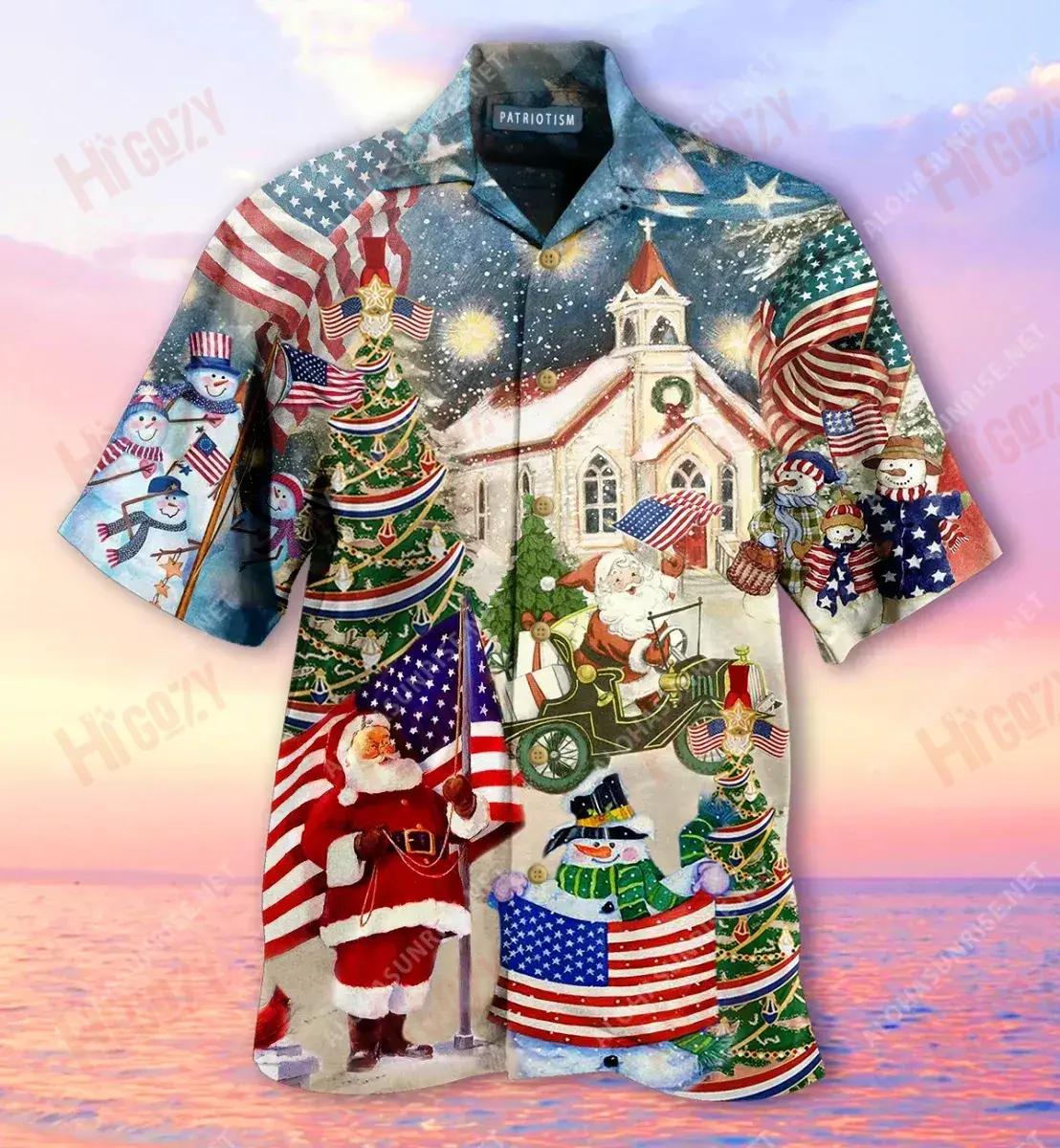 Tírghrá Meiriceánach ar an Nollaig Léine Gearr Muinchille Gearr Léinte T Aigéan Haváí Léinte Craicne Haváís Léinte haváíais do Mhná, Bronntanas Léine Haváís, Bronntanas Nollag