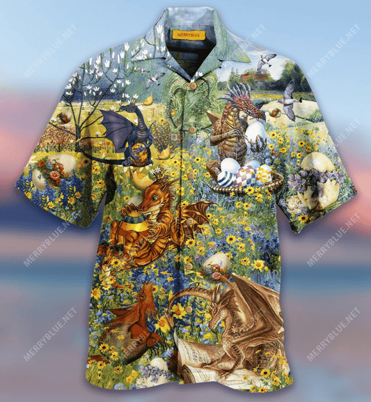 Happy Easter Finding Dragon Design Hawaiian Shirt, Hawaiian For Gift