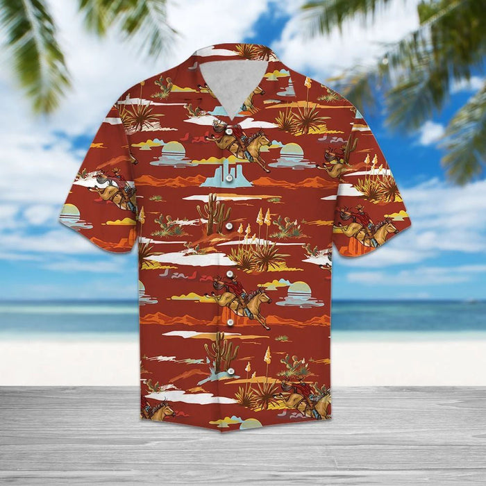 Enjoy The Summer Vacation Cowboy Cactus Desert Pattern Hawaiian Shirt, Hawaiian Shirt Gift, Christmas Gift