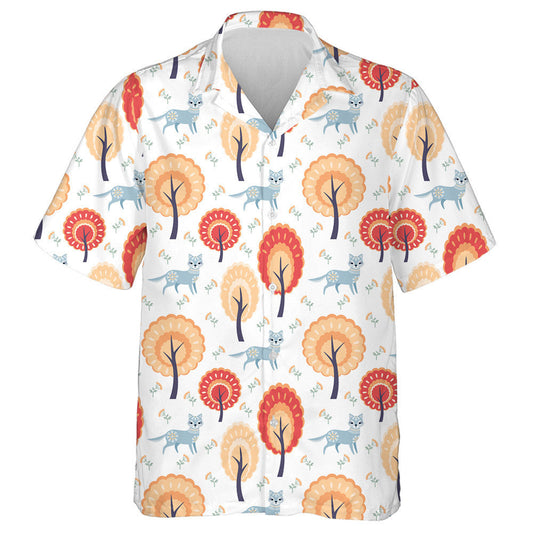 Colorful Decorative In Folk Style With Wolf Hawaiian Shirt, Hawaiian Shirt Gift, Christmas Gift