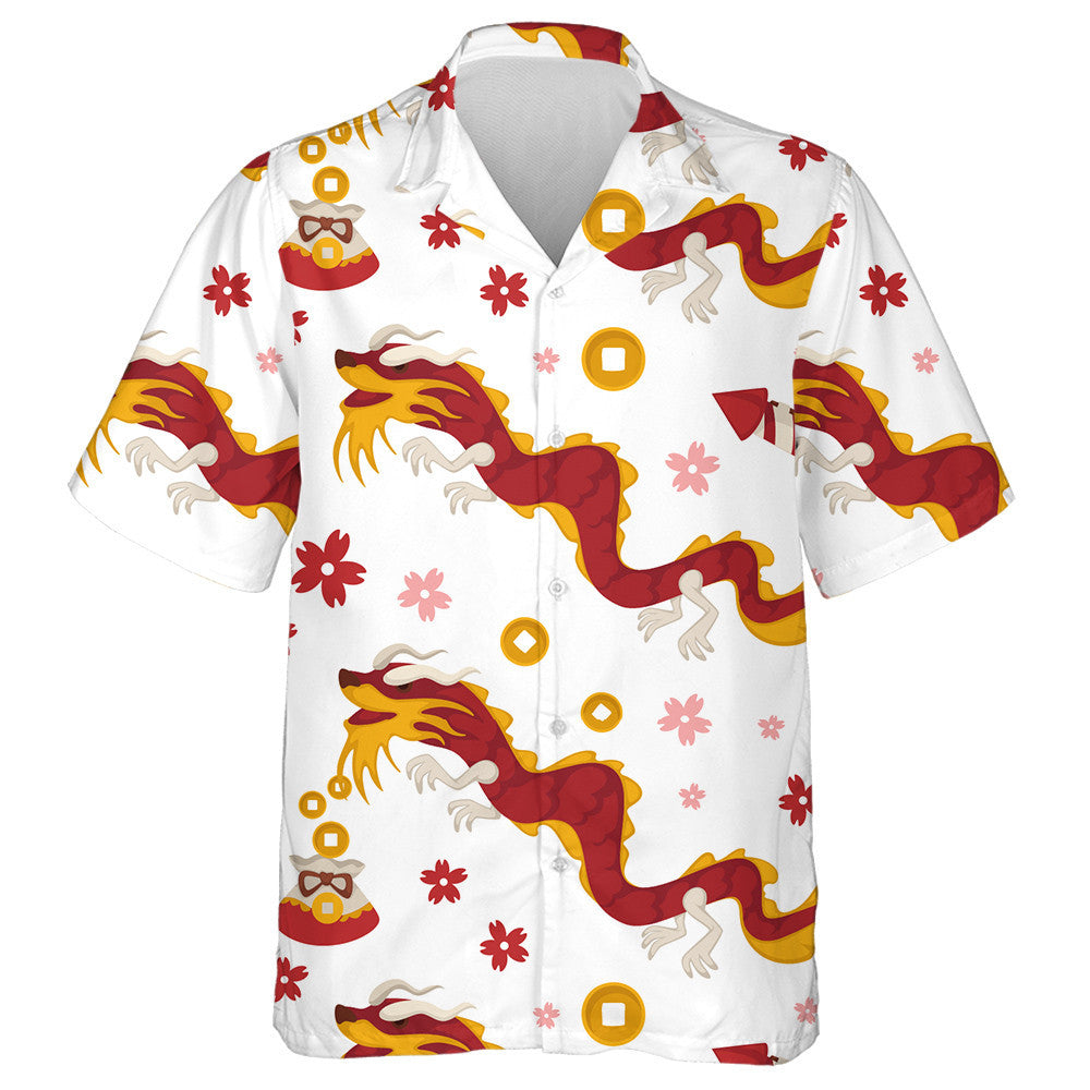 Boinn Dragon Síneacha Agus Tine agus Bláthanna Léine Haváís, Bronntanas Léine Haváíais, Bronntanas Nollag