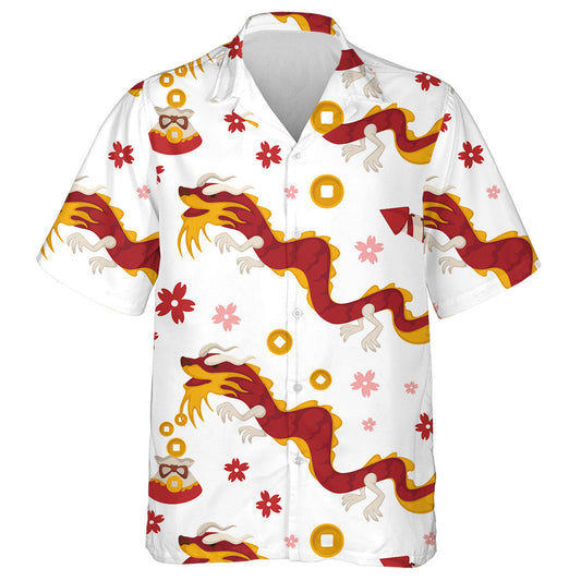 Boinn Dragon Síneacha Agus Tine agus Bláthanna Léine Haváís, Bronntanas Léine Haváíais, Bronntanas Nollag