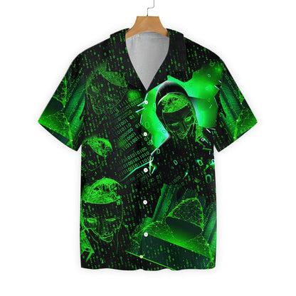 Software Developer Binary Code Green Pattern Hawaiian Shirt,Hawaiian Shirt Gift, Christmas Gift