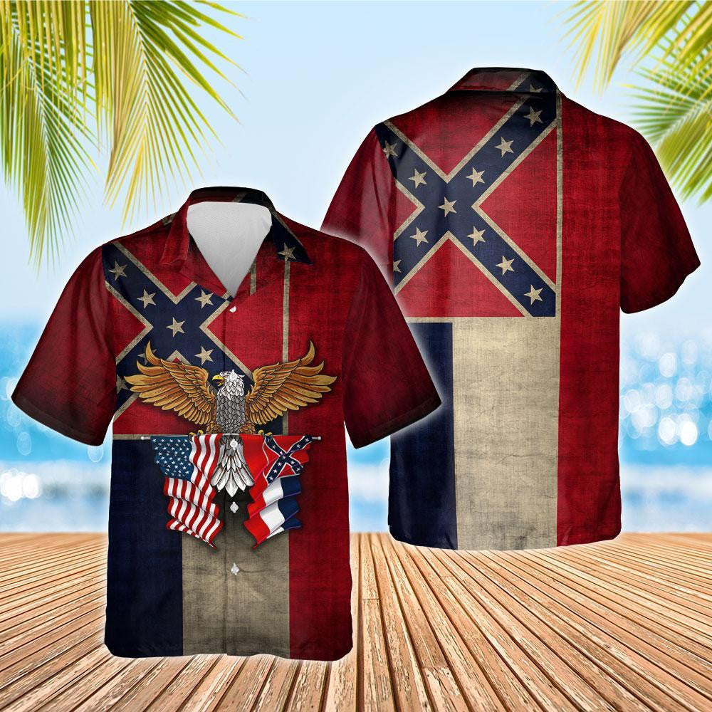 Mississippi State Eagle On Maroon Design Hawaiian Shirt,Hawaiian Shirt Gift, Christmas Gift