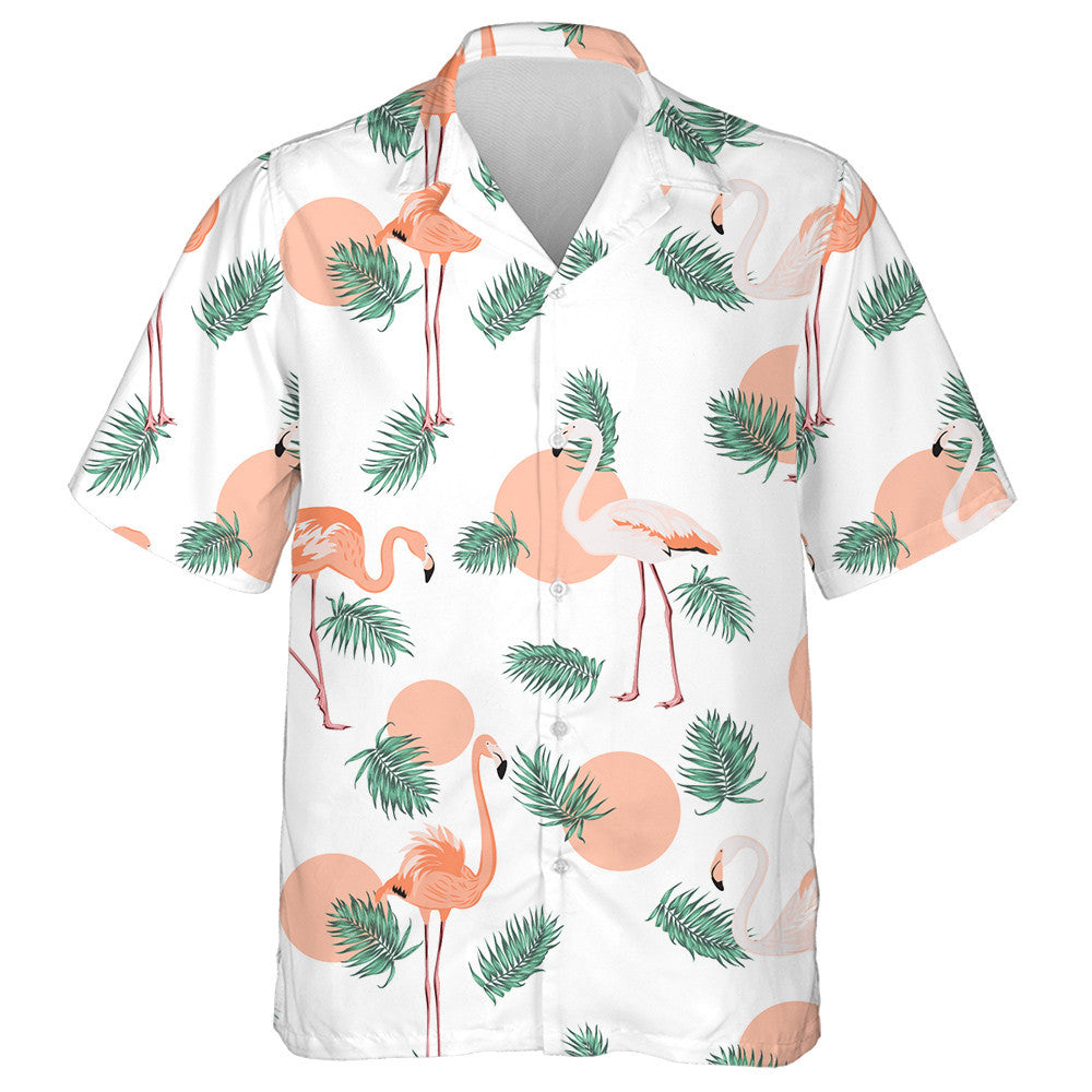 Flamingo Speisialta Le Ciorcal Bándearg Agus Duilleoga Pailme Léine Haváís, Bronntanas Léine Haváís, Bronntanas Nollag