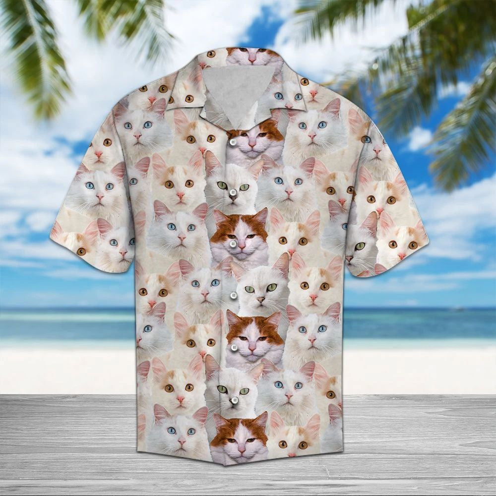 Turkish Van Awesome Pink Theme Hawaiian Shirt, Hawaiian For Gift