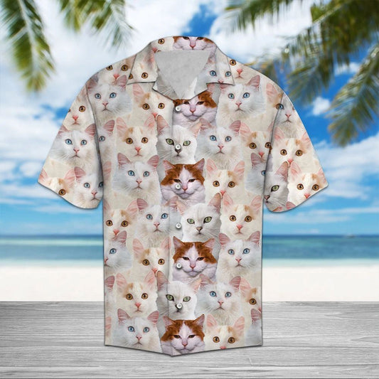 Turkish Van Awesome Pink Theme Hawaiian Shirt, Hawaiian For Gift