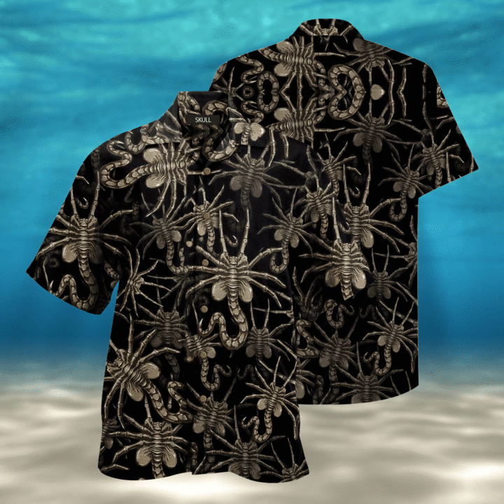 Scorpion On Black Crazy Background Design Hawaiian Shirt,Hawaiian Shirt Gift, Christmas Gift