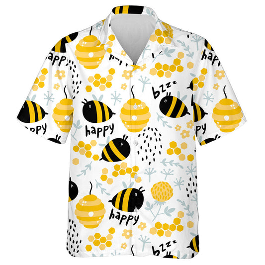 Funny Bees And Beehive In Herbs And Flowers Hawaiian Shirt, Hawaiian Shirt Gift, Christmas Gift