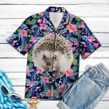 Hedgehogs Flower In Vivid Forest Hawaiian Shirt, Hawaiian For Gift