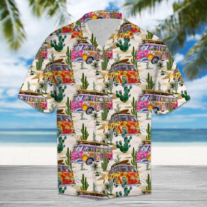 Aloha Shirt Cactus Hippie H207038 Hawaiian Aloha Shirt Hawaiian Shorts Beach Short Sleeve, Hawaiian Shirt Christmas Gift