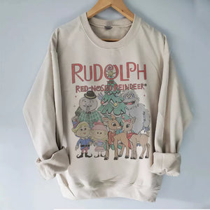 Rudolph The Red-nosed Reindeer Sweatshirt, Christmas Sweatshirt Cute, Christmas Winter Sweatshirt