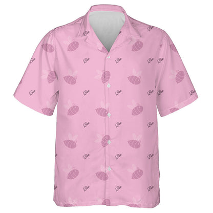 Natural Summer Flying Bees On Pink Background Hawaiian Shirt, Hawaiian Shirt Gift, Christmas Gift