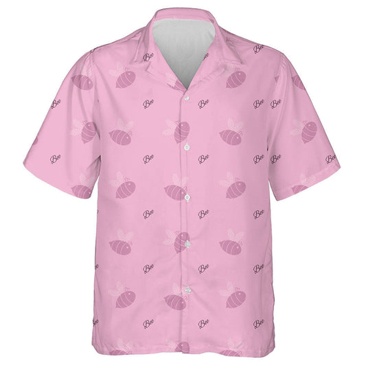 Natural Summer Flying Bees On Pink Background Hawaiian Shirt, Hawaiian Shirt Gift, Christmas Gift