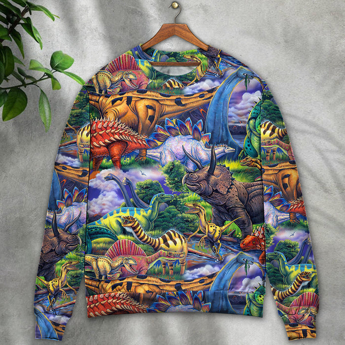 Dinosaur Art Coloful Style Ugly Christmas Sweater, Christmas Gift, Gift Christmas 2024