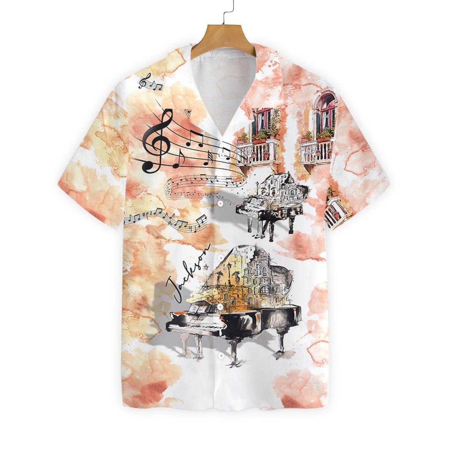 Piano The Sound Of Life Custom Name Hawaiian Shirt,Hawaiian Shirt Gift, Christmas Gift