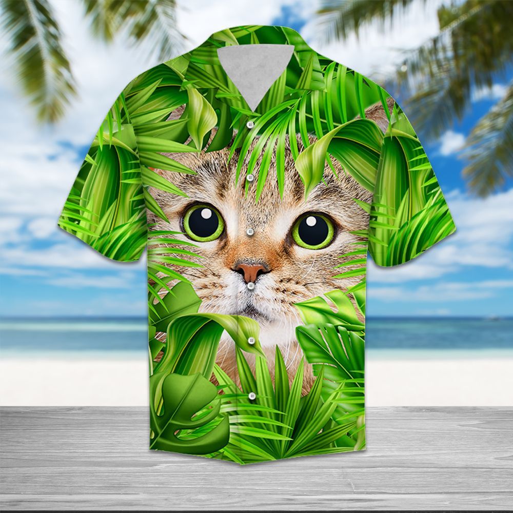 Cat Hiding - Hawaiian Shirt_Hawaiian Shirt Gift, Christmas Gift