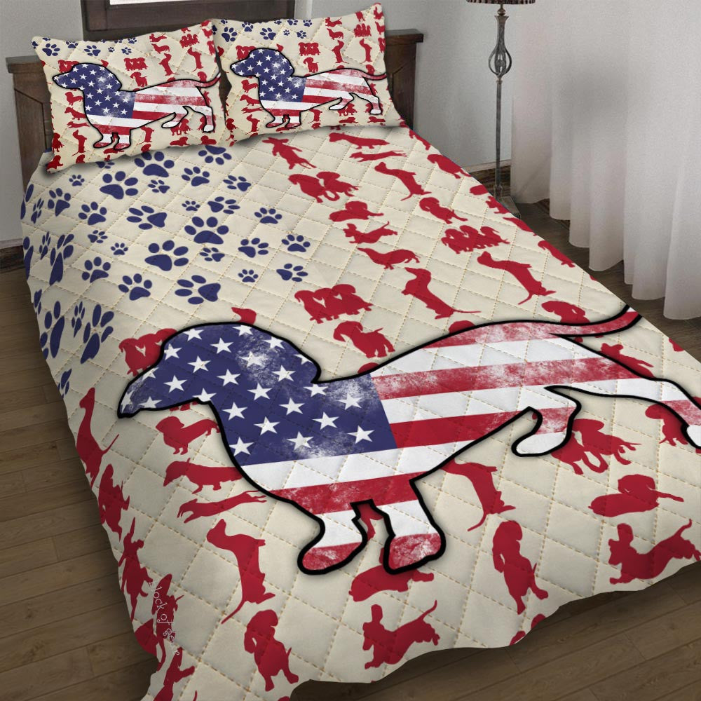Dog Dachshund American Quilt Bedding Set  Bedroom Set Bedlinen 3D Bedroom Set Bedlinen,Bedding Christmas Gift,Bedding Set Christmas