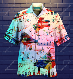 Amazing Colorful Piano Hawaiian Shirt, Hawaiian Shirt Gift, Christmas Gift