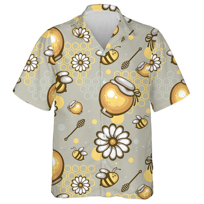 Natural Funny Bee Glass Jars And Honeycomb Hawaiian Shirt, Hawaiian Shirt Gift, Christmas Gift