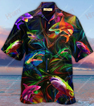 Amazing Shark Unisex Hawaiian Shirt Vacation Short Sleeve Vintage Hawaiian Shirts Crazy Shirts Hawaii, Hawaiian Shirt Gift, Christmas Gift