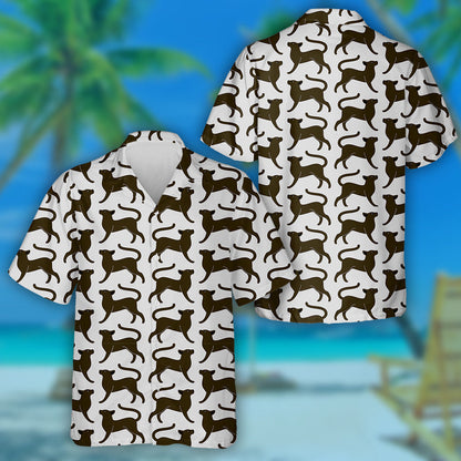 Trendy Graceful Black Cat On Gray Background Hawaiian Shirt, Hawaiian Shirt Gift, Christmas Gift