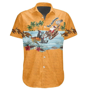 Hawaiian Shirt Merry Christmas Monk Seal Lovely Orange Theme, Hawaiian Shirt Gift, Christmas Gift