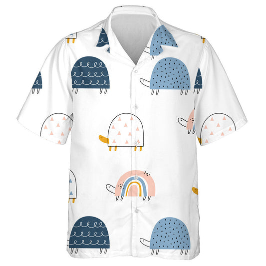 Cute Doodle Turtles On A White Background Hawaiian Shirt, Hawaiian Shirt Gift, Christmas Gift