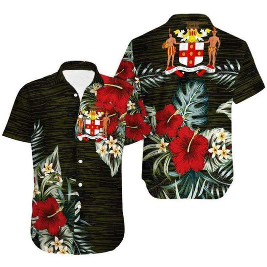 Léinte Aloha Aloha haváís Iamáice Tropical Shorts Haváís Beach Short Muinchille, Bronntanas Léine Haváíais, Bronntanas Nollag