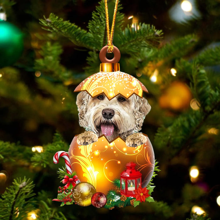 Cute Goldendoodle In Golden Egg Christmas Ornament, Pet Love Gift, Christmas Gift