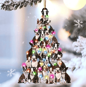 Boston Terrier Christmas Ornament, Christmas Ornament Gift, Christmas Gift, Christmas Decoration