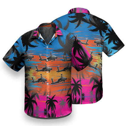 Great Helicopter Flies Dawn Sky Hawaiian Shirt,Hawaiian Shirt Gift, Christmas Gift