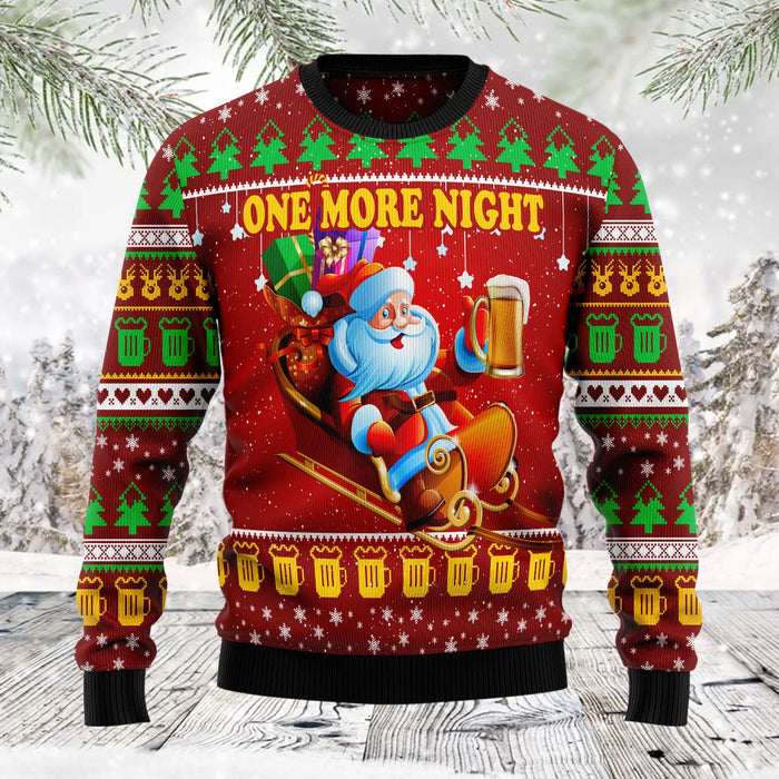 One More Night Beer Ugly Christmas Sweater unisex womens & mens, couples matching, friends, beer lover, funny family sweater gifts (plus size available), Christmas Gift,Gift Christmas 2024