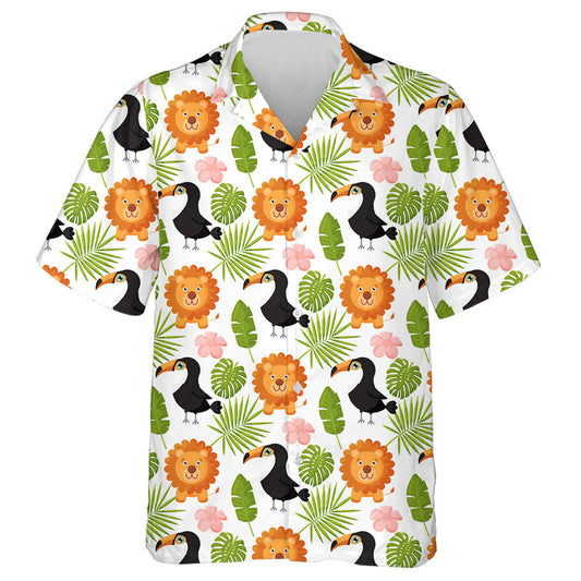 Toucans Greannmhar Lions Agus Duilleoga Pailme Léine Haváís, Bronntanas Léine Haváí, Bronntanas Nollag