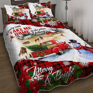 Farm Life. Country Roads Take Me Home Christmas Quilt Bedding Set Bedroom Set Bedlinen 3D ,Bedding Christmas Gift,Bedding Set Christmas