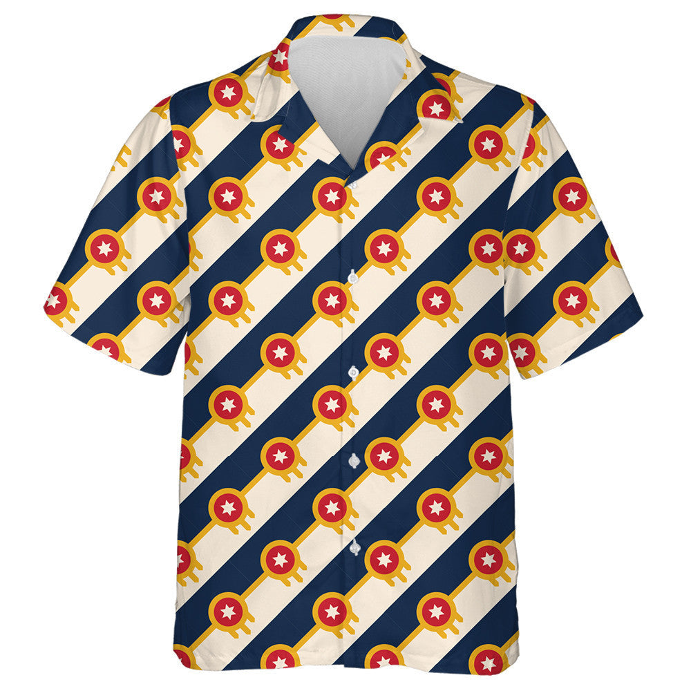 Réaltaí Dearga Mheiriceá ar Phatrún Srípeach Dorcha Gorm Léine Haváís, Bronntanas Léine Haváíais, Bronntanas Nollag