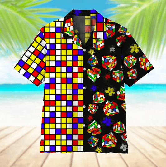 Colorful Rubik Unisex Hawaiian Shirts, Hwaiian For Gift