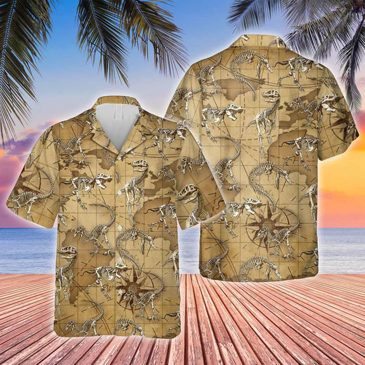 Love Dinosaurs Vintage World Map Pattern Hawaiian Shirt,Hawaiian Shirt Gift, Christmas Gift