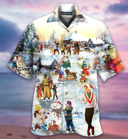 Happy Christmas Activities Under Snowy Hawaiian Shirt, Hawaiian For Gift