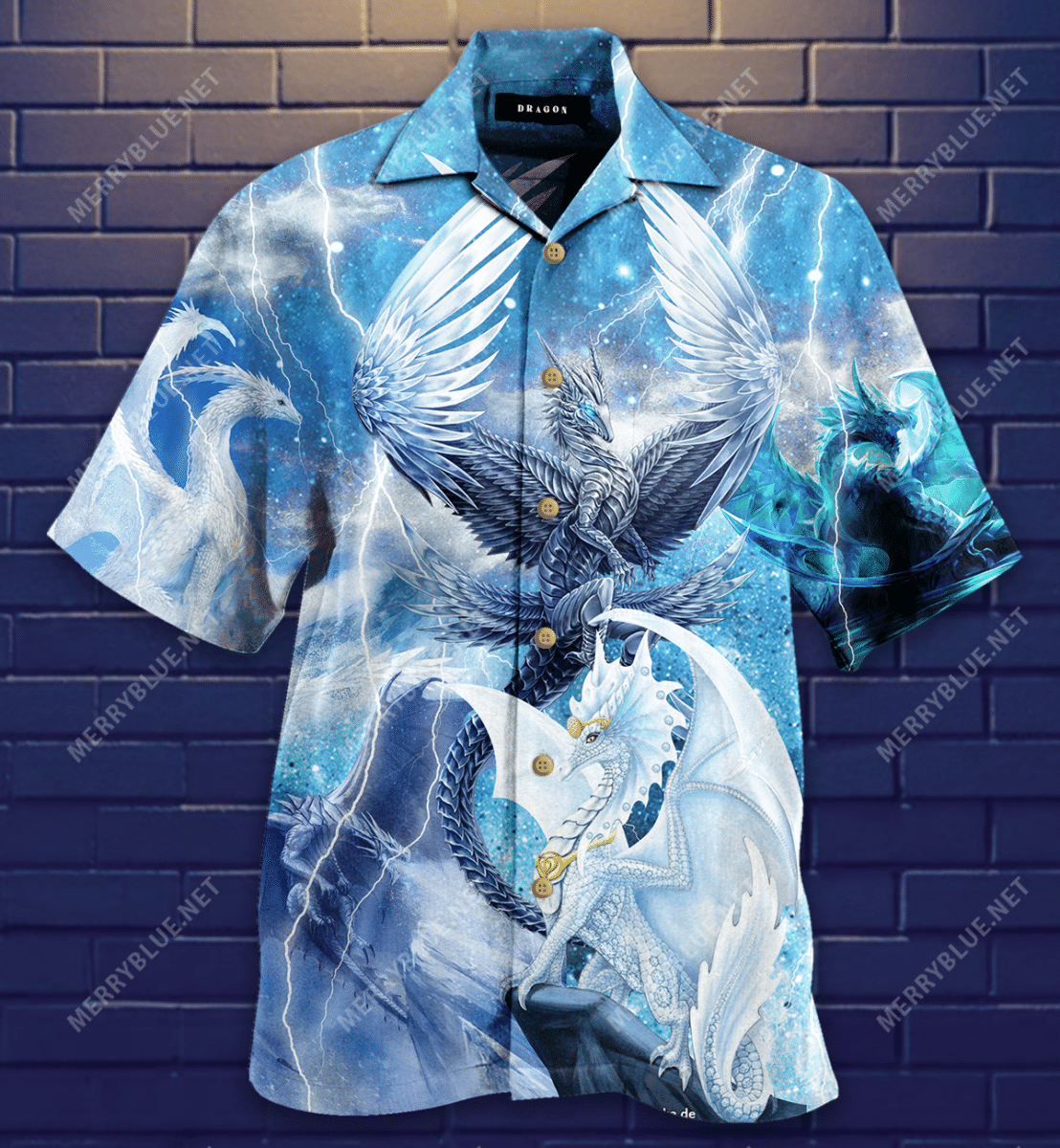 Icy Dragons Hawaiian Shirt, Hawaiian Shirt Gift, Christmas Gift