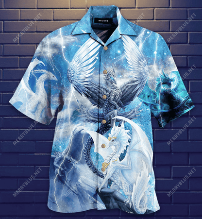 Icy Dragons Hawaiian Shirt, Hawaiian Shirt Gift, Christmas Gift