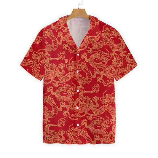 Oriental Dragon Red Theme Nice Design Hawaiian Shirt,Hawaiian Shirt Gift, Christmas Gift